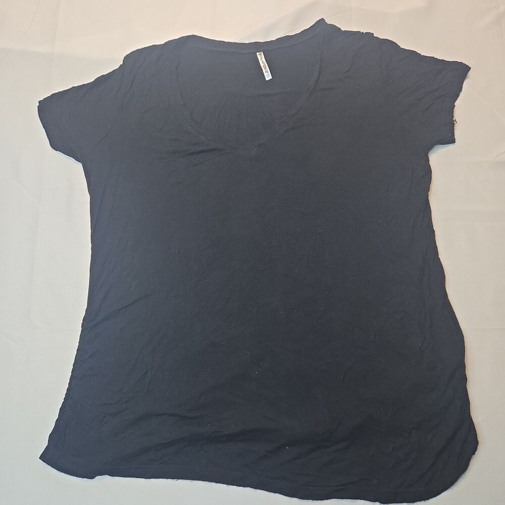 Splash Womens Short Sleeve Top 3x Black Soft Goth Grunge Minimalist Streetwear